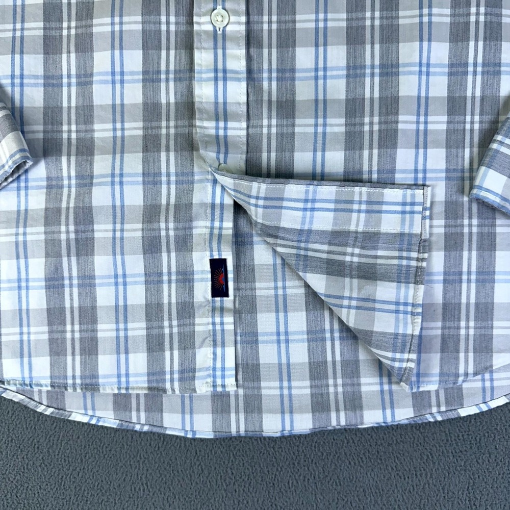 Faherty Shirt Mens XL Gray Blue Movement Supima Nylon Performance Minimalist - Picture 5 of 8
